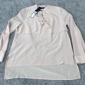 NWT! BCBG Maxazria Bare Pink 100% Silk Flowy Top Sabina Women’s Size M $248